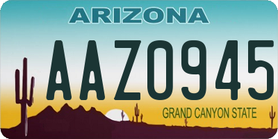 AZ license plate AAZ0945