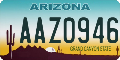 AZ license plate AAZ0946