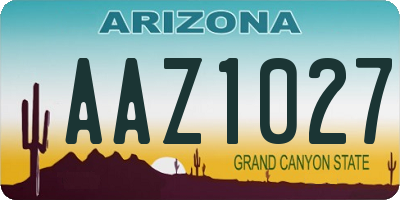 AZ license plate AAZ1027