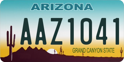 AZ license plate AAZ1041