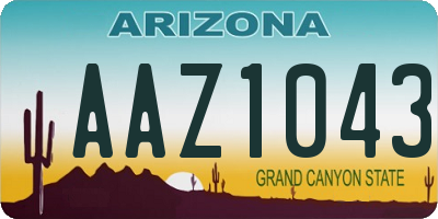AZ license plate AAZ1043