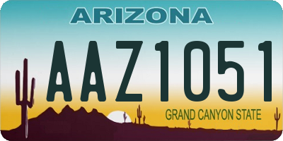 AZ license plate AAZ1051