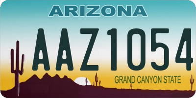 AZ license plate AAZ1054