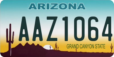 AZ license plate AAZ1064