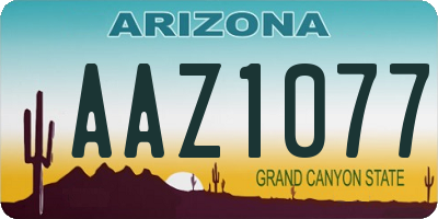 AZ license plate AAZ1077