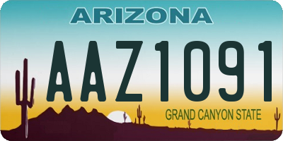 AZ license plate AAZ1091
