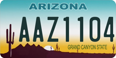 AZ license plate AAZ1104