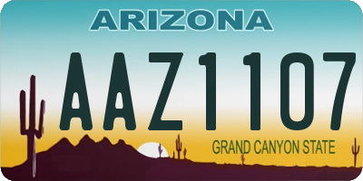 AZ license plate AAZ1107