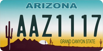 AZ license plate AAZ1117