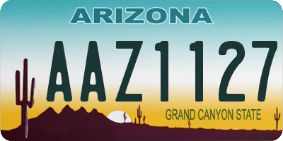 AZ license plate AAZ1127