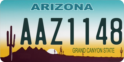 AZ license plate AAZ1148