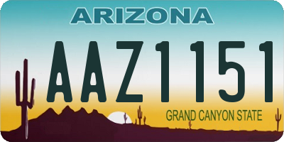 AZ license plate AAZ1151