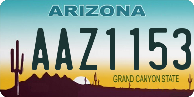 AZ license plate AAZ1153