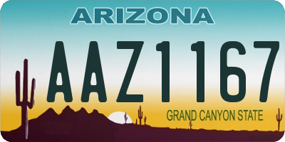AZ license plate AAZ1167