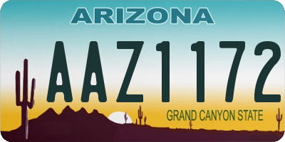 AZ license plate AAZ1172