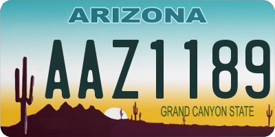 AZ license plate AAZ1189