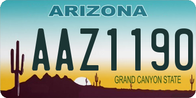 AZ license plate AAZ1190