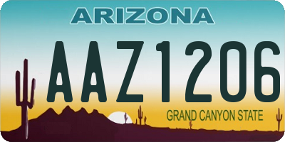 AZ license plate AAZ1206