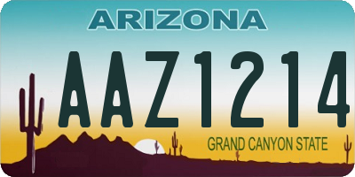 AZ license plate AAZ1214