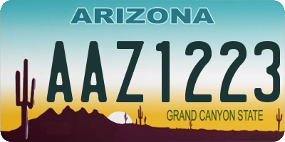AZ license plate AAZ1223
