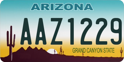 AZ license plate AAZ1229