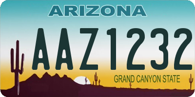 AZ license plate AAZ1232