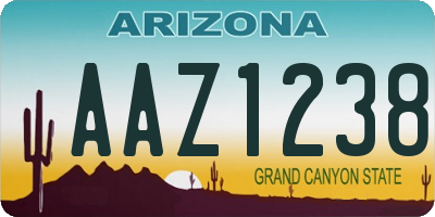 AZ license plate AAZ1238