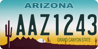 AZ license plate AAZ1243