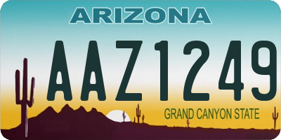 AZ license plate AAZ1249