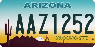 AZ license plate AAZ1252