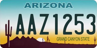 AZ license plate AAZ1253