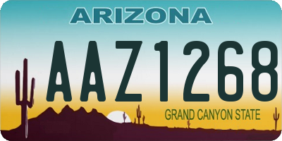 AZ license plate AAZ1268
