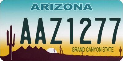 AZ license plate AAZ1277