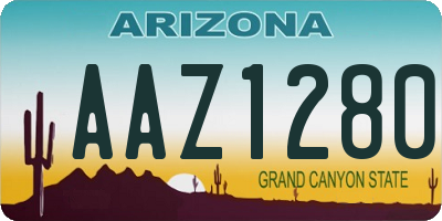 AZ license plate AAZ1280