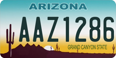 AZ license plate AAZ1286
