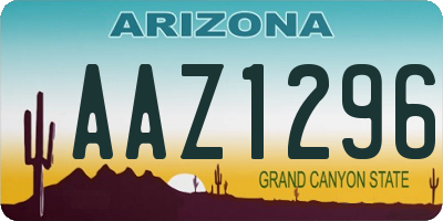 AZ license plate AAZ1296