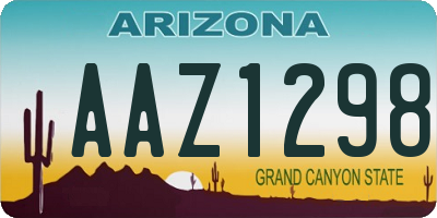 AZ license plate AAZ1298