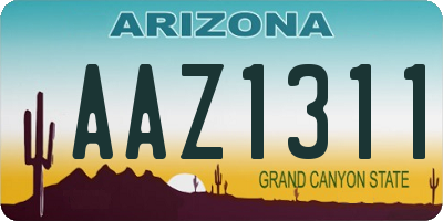 AZ license plate AAZ1311