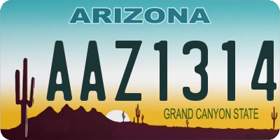 AZ license plate AAZ1314