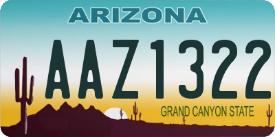 AZ license plate AAZ1322