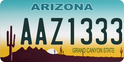 AZ license plate AAZ1333