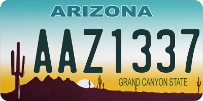 AZ license plate AAZ1337