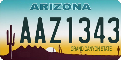 AZ license plate AAZ1343