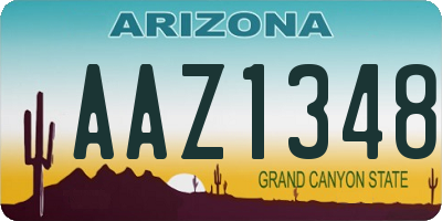 AZ license plate AAZ1348