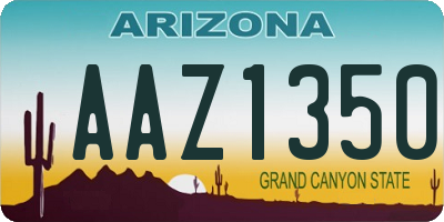 AZ license plate AAZ1350