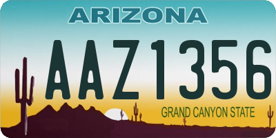 AZ license plate AAZ1356