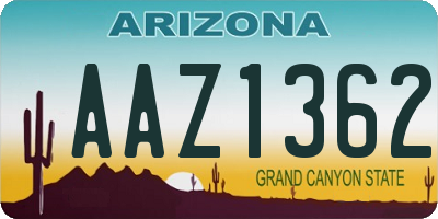 AZ license plate AAZ1362