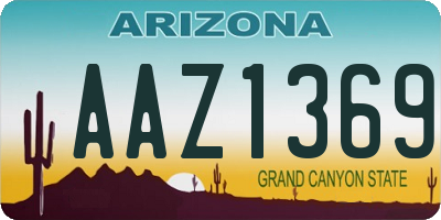 AZ license plate AAZ1369