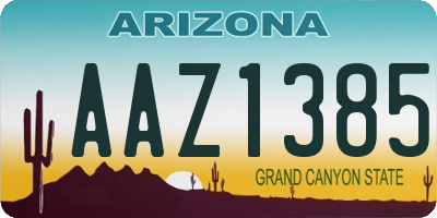 AZ license plate AAZ1385