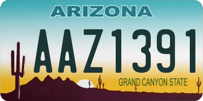 AZ license plate AAZ1391